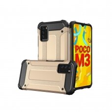 Dėklas Hybrid Armor Case Tough Rugged Cover Xiaomi Redmi Note 10 5G / Poco M3 Pro Auksinis