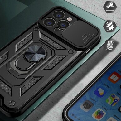 Dėklas Hybrid Armor Camshield iPhone 13 Mėlynas 5