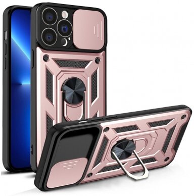Dėklas Hybrid Armor Camshield iPhone 13 Pro Rožinis Dėklas Hybrid Armor Camshield iPhone 13 Pro Rožinis
