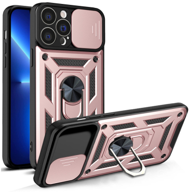 Dėklas Hybrid Armor Camshield iPhone 13 Pro Max Rožinis Dėklas Hybrid Armor Camshield iPhone 13 Pro Max Rožinis