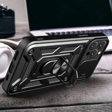 Dėklas Hybrid Armor Camshield iPhone 16 Pro Max  - Juodas 5 Dėklas Hybrid Armor Camshield iPhone 16 Pro Max  - Juodas 5