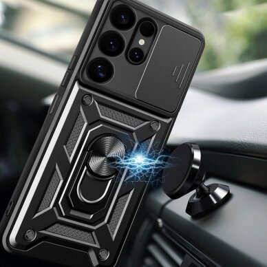 Akcija! Dėklas Hybrid Armor Camshield Ring Samsung Galaxy S25 Ultra - Juodas 3 Akcija! Dėklas Hybrid Armor Camshield Ring Samsung Galaxy S25 Ultra - Juodas 3