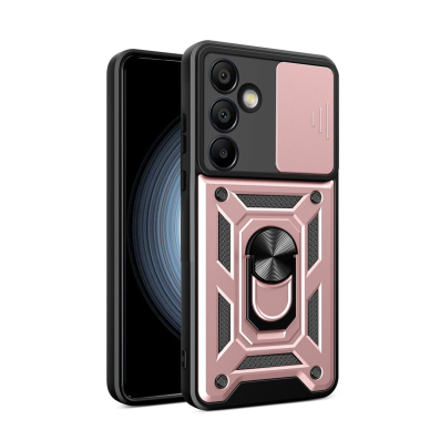 Hybrid Armor Camshield dėklas su pastatymo funkcija ir kameros apsauga Samsung Galaxy A26 - rožinis