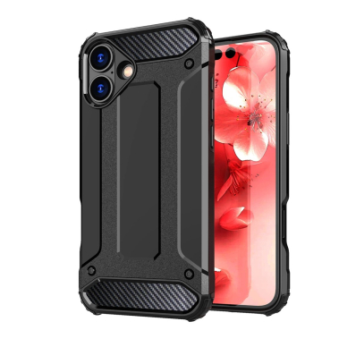 iPhone 16e Hybrid Armor dėklas - juodas 1