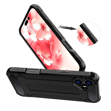 iPhone 16e Hybrid Armor dėklas - juodas 4