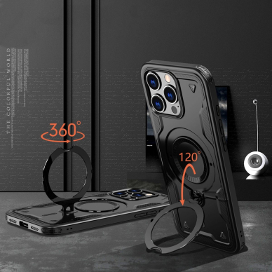 Dėklas Hybrid Armor MagSafe iPhone 16 Pro - Juodas 2 Dėklas Hybrid Armor MagSafe iPhone 16 Pro - Juodas 2