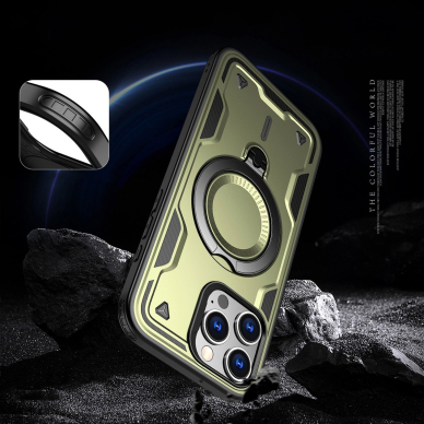 Dėklas Hybrid Armor MagSafe iPhone 16 Pro Max - Žalias 4 Dėklas Hybrid Armor MagSafe iPhone 16 Pro Max - Žalias 4