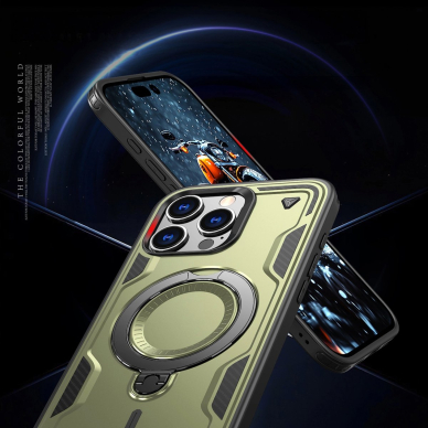Dėklas Hybrid Armor MagSafe iPhone 16 Pro Max - Žalias 5 Dėklas Hybrid Armor MagSafe iPhone 16 Pro Max - Žalias 5