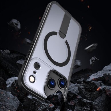 iPhone 17 Pro Max Hybrid Armor X MagSafe dėklas su stovu – juodas 4 iPhone 17 Pro Max Hybrid Armor X MagSafe dėklas su stovu – juodas 4