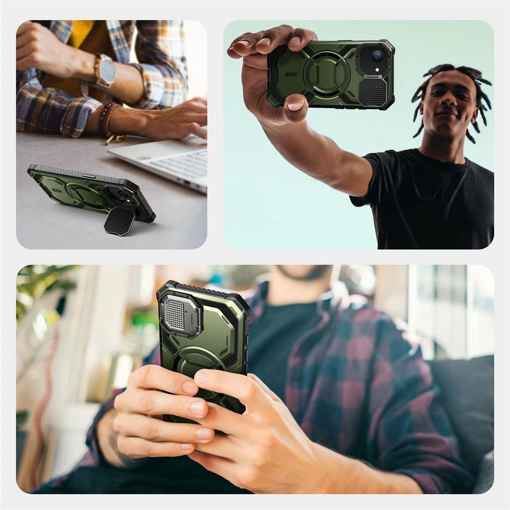 IBLSN Armorbox Mag MagSafe Supcase Dėklas skirtas iPhone 16e - olive 4