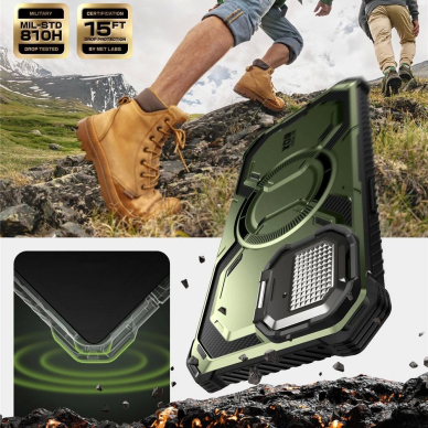 IBLSN Armorbox Mag MagSafe Supcase Dėklas skirtas iPhone 16e - olive 1