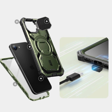 IBLSN Armorbox Mag MagSafe Supcase Dėklas skirtas iPhone 16e - olive 3