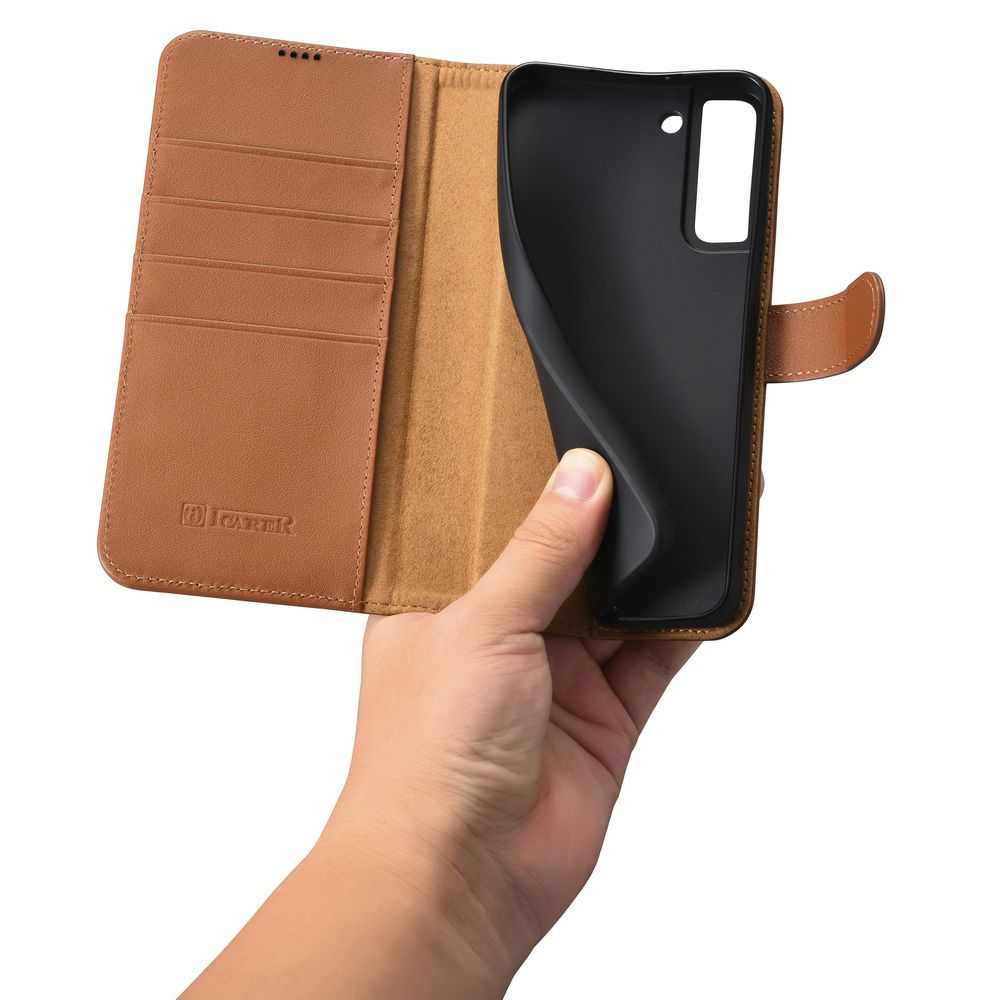 Atverčiamas Dėklas iCarer Haitang Leather Wallet Samsung Galaxy S22 Plus Rudas (AKSM05BN) 9 Atverčiamas Dėklas iCarer Haitang Leather Wallet Samsung Galaxy S22 Plus Rudas (AKSM05BN) 9