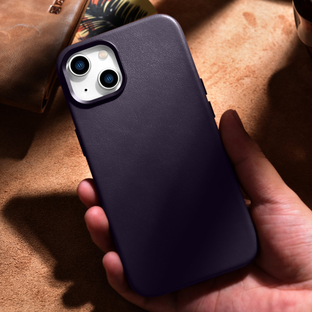 Dėklas iCarer Leather Case for iPhone 14 Tamsiai violetinis (WMI14220705-DP) (MagSafe Compatible) 16 Dėklas iCarer Leather Case for iPhone 14 Tamsiai violetinis (WMI14220705-DP) (MagSafe Compatible) 16