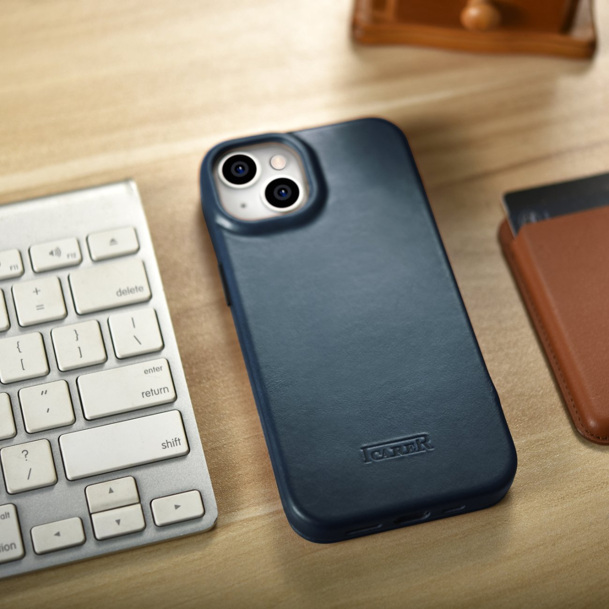 Dėklas iCarer CE Oil Wax Premium Leather Folio Case iPhone 14 Plus (MagSafe) Mėlynas (AKI14220707-BU) 26 Dėklas iCarer CE Oil Wax Premium Leather Folio Case iPhone 14 Plus (MagSafe) Mėlynas (AKI14220707-BU) 26