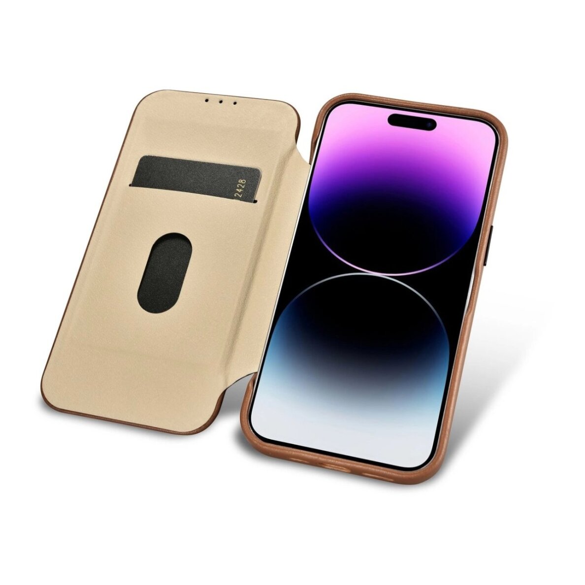 iPhone 14 Pro iCarer CE Premium Leather Folio dėklas iš natūralios odos MagSafe – rudas 16 iPhone 14 Pro iCarer CE Premium Leather Folio dėklas iš natūralios odos MagSafe – rudas 16