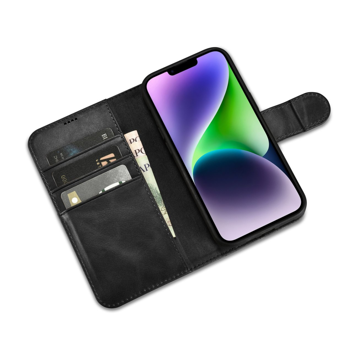 Dėklas iCarer Oil Wax Wallet Case 2in1 Cover iPhone 14 Plus Juodas (WMI14220723-BK) 8 Dėklas iCarer Oil Wax Wallet Case 2in1 Cover iPhone 14 Plus Juodas (WMI14220723-BK) 8