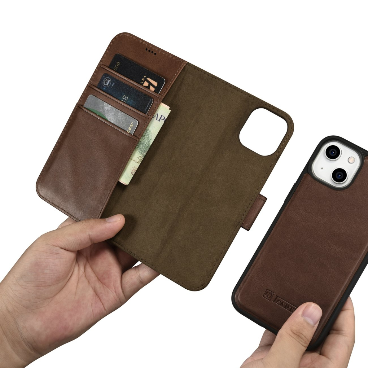 Dėklas iCarer Oil Wax Wallet Case 2in1 Cover iPhone 14 Plus Rudas (WMI14220723-BN) 11 Dėklas iCarer Oil Wax Wallet Case 2in1 Cover iPhone 14 Plus Rudas (WMI14220723-BN) 11