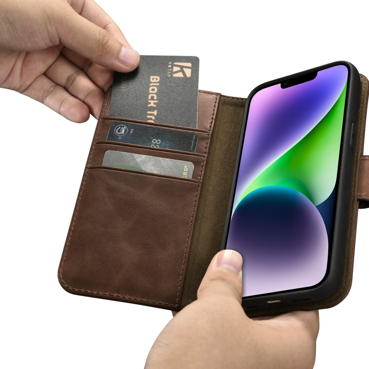 Dėklas iCarer Oil Wax Wallet Case 2in1 Cover iPhone 14 Plus Rudas (WMI14220723-BN) 12 Dėklas iCarer Oil Wax Wallet Case 2in1 Cover iPhone 14 Plus Rudas (WMI14220723-BN) 12