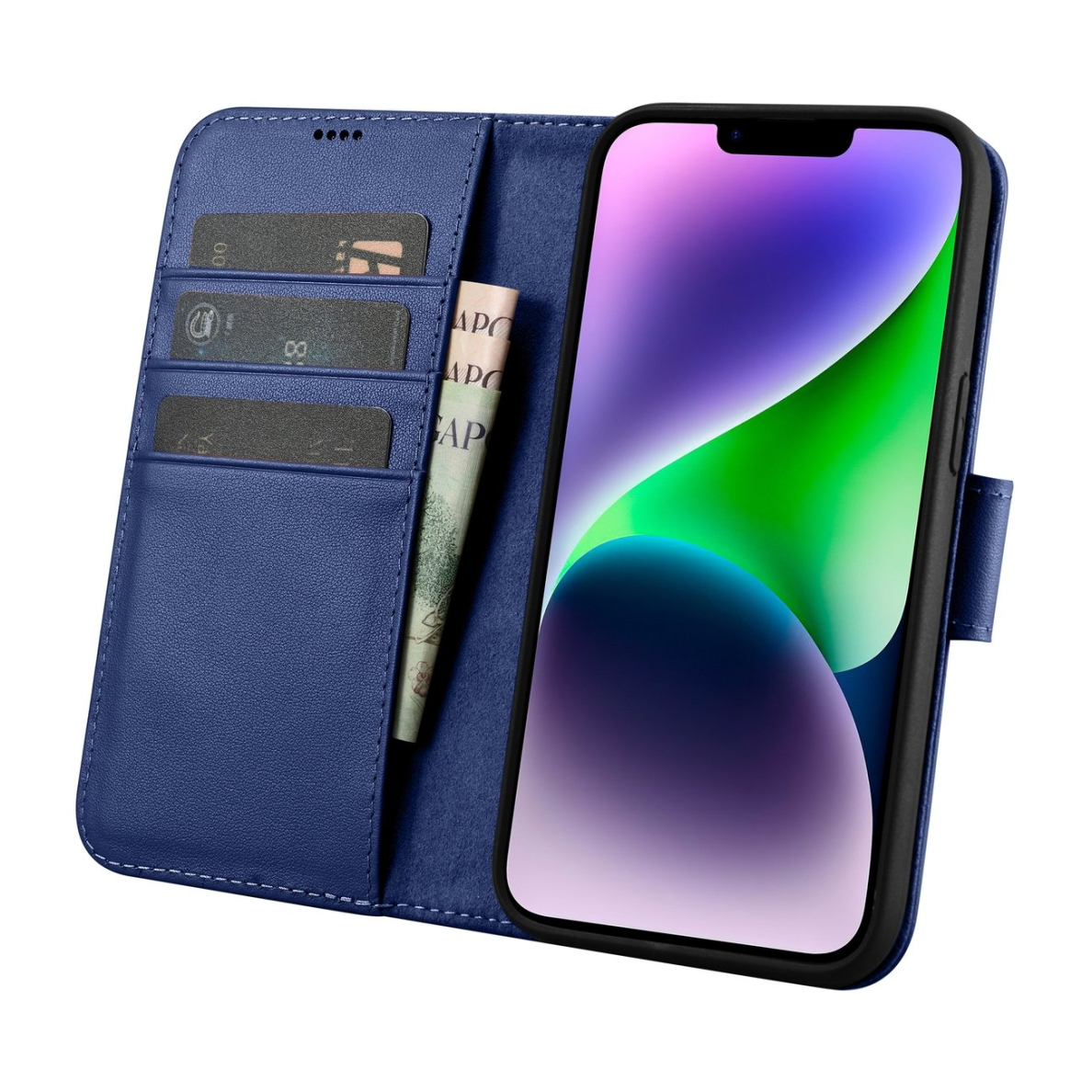 Dėklas iCarer Wallet Case 2in1 Cover iPhone 14 Plus Mėlynas (WMI14220727-BU) 2 Dėklas iCarer Wallet Case 2in1 Cover iPhone 14 Plus Mėlynas (WMI14220727-BU) 2