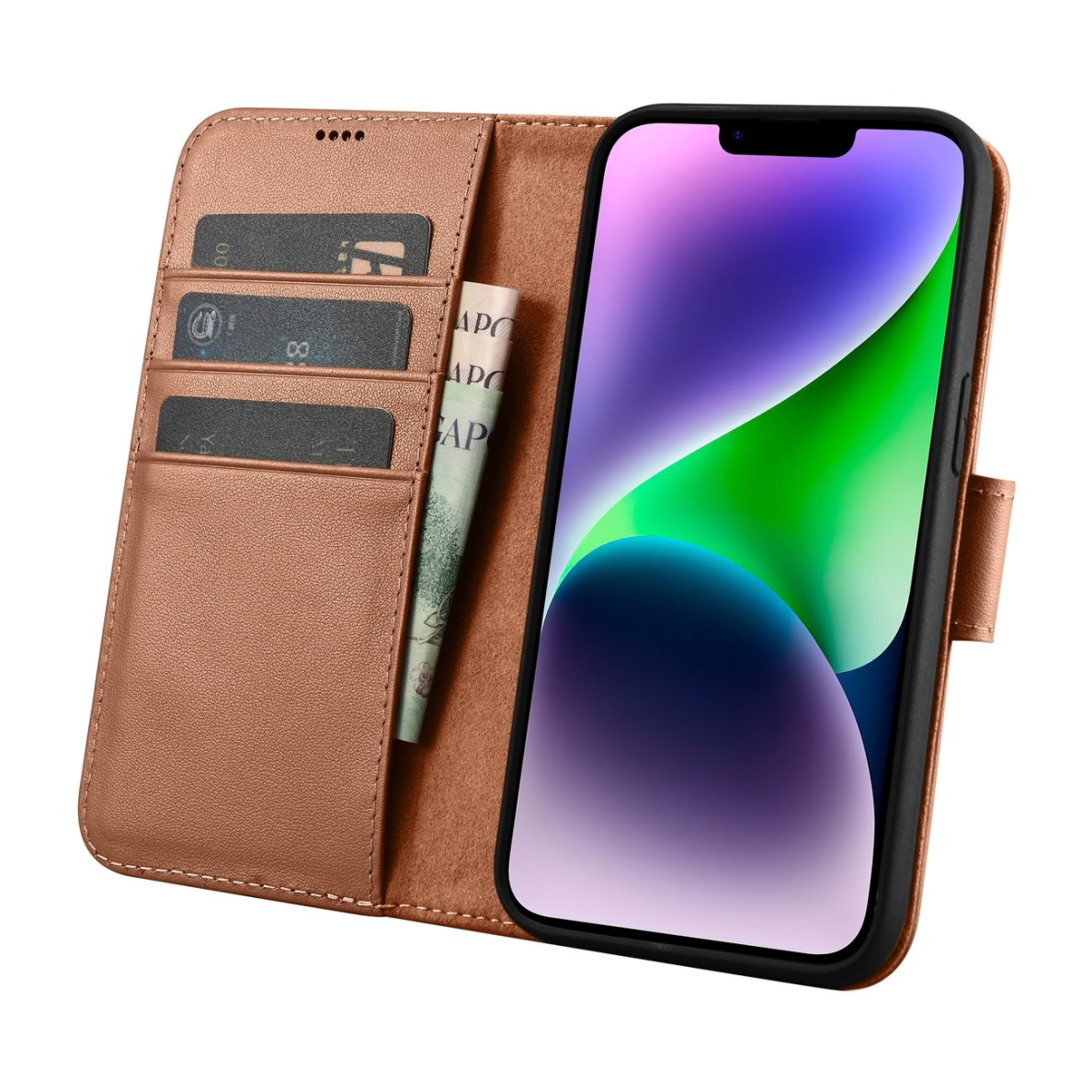 Dėklas iCarer Wallet Case 2in1 Cover iPhone 14 Plus Rudas (WMI14220727-BN) 2 Dėklas iCarer Wallet Case 2in1 Cover iPhone 14 Plus Rudas (WMI14220727-BN) 2