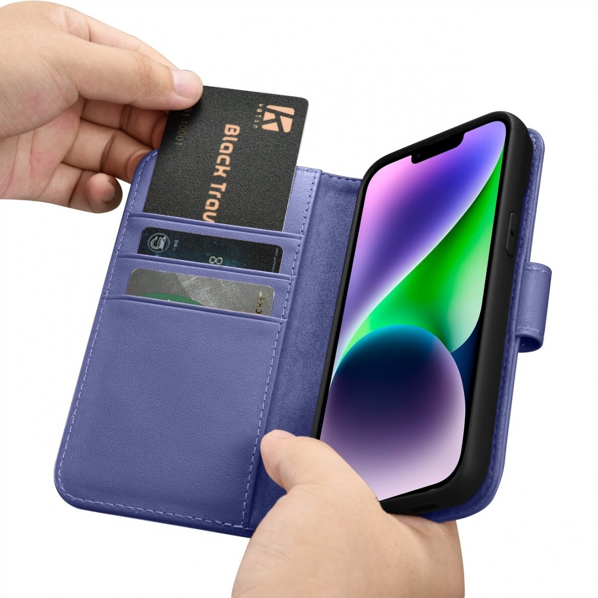 Dėklas iCarer Wallet Case 2in1 Cover iPhone 14 Plus Purpurinis (WMI14220727-LP) 15 Dėklas iCarer Wallet Case 2in1 Cover iPhone 14 Plus Purpurinis (WMI14220727-LP) 15