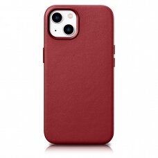 Dėklas iCarer Leather case for iPhone 14 Raudonas (WMI14220705-RD) (compatible with MagSafe)