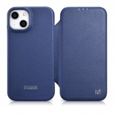 Dėklas iCarer CE Premium Leather Folio Case iPhone 14 (MagSafe) Mėlynas (WMI14220713-BU)