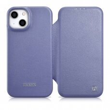 Dėklas iCarer CE Premium Leather Folio Case iPhone 14 (MagSafe) Purpurinis (WMI14220713-LP)