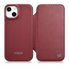 Dėklas iCarer CE Premium Leather Folio Case iPhone 14 Plus (MagSafe) Raudonas (WMI14220715-RD)