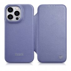 Dėklas iCarer CE Premium Leather Folio Case iPhone 14 Pro (MagSafe) Purpurinė (WMI14220714-LP)