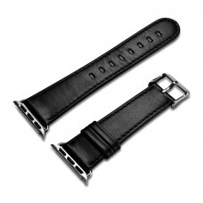 Laikrodžio dirželis iCarer Leather Vintage wristband genuine leather Watch 3 38mm / Watch 2 38mm / Watch 1 38mm Juodas (RIW117-BK（38）)