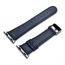 Laikrodžio dirželis iCarer Leather Vintage wristband genuine leather strap for Watch 3 42mm / Watch 2 42mm / Watch 1 42mm Tamsiai mėlynas (RIW118-DB)