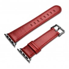Laikrodžio dirželis iCarer Leather Vintage wristband genuine leather strap for Watch 3 42mm / Watch 2 42mm / Watch 1 42mm Raudonas (RIW118-RD) DZWT2129
