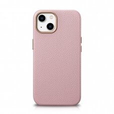 Dėklas iCarer Litchi Premium Leather Case iPhone 14 (MagSafe) Rožinis (WMI14220709-PK)