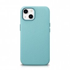 Dėklas iCarer Litchi Premium Leather Case iPhone 14 Plus (MagSafe) Žalias (WMI14220711-GN)