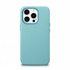 Dėklas iCarer Litchi Premium Leather Case iPhone 14 Pro Max (MagSafe) Žalias (WMI14220712-GN)