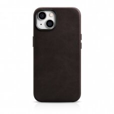 Dėklas iCarer Oil Wax Premium Leather Case iPhone 14 Plus (MagSafe) Rudas (WMI14220703-BN)