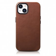 Dėklas iCarer Oil Wax Premium Leather Case iPhone 14 Plus (MagSafe) Rudas (WMI14220703-RB)