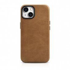 Dėklas iCarer Oil Wax Premium Leather Case iPhone 14 Plus (MagSafe) Rudas (WMI14220703-TN)