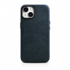 Dėklas iCarer Oil Wax Premium Leather Case iPhone 14 Plus (MagSafe) Tamsiai mėlynas (WMI14220703-BU)