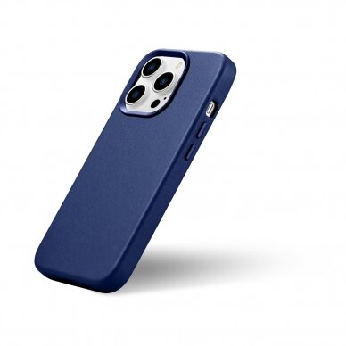 Dėklas iCarer Leather Case for iPhone 14 Pro Max Mėlynas (WMI14220708-BU) (MagSafe compatible) 7