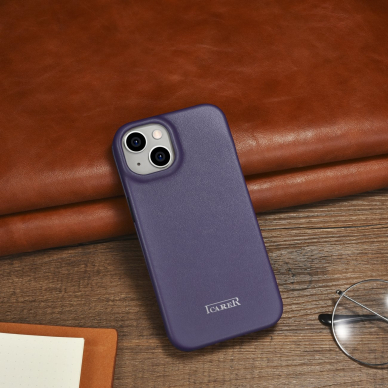 Dėklas iCarer CE Premium Leather Folio Case iPhone 14 Plus (MagSafe) Violetinis (WMI14220715-DP) 22 Dėklas iCarer CE Premium Leather Folio Case iPhone 14 Plus (MagSafe) Violetinis (WMI14220715-DP) 22