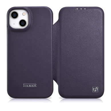 Dėklas iCarer CE Premium Leather Folio Case iPhone 14 Plus (MagSafe) Violetinis (WMI14220715-DP) Dėklas iCarer CE Premium Leather Folio Case iPhone 14 Plus (MagSafe) Violetinis (WMI14220715-DP)
