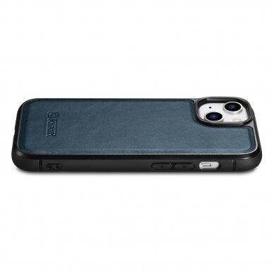 Dėklas iCarer Leather Oil Wax Genuine Leather Case for iPhone 14 Plus (MagSafe Compatible) Mėlynas (WMI14220719-BU) 9
