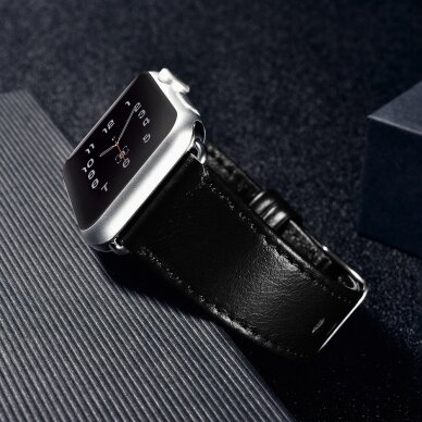Laikrodžio dirželis iCarer Leather Vintage wristband genuine leather strap for Watch 3 38mm / Watch 2 38mm / Watch 1 38mm Tamsiai mėlynas (RIW117-DB（38）) 10
