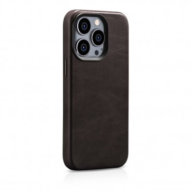 Dėklas iCarer Oil Wax Premium Leather Case iPhone 14 Pro Max (MagSafe) Rudas (WMI14220704-BN) 5