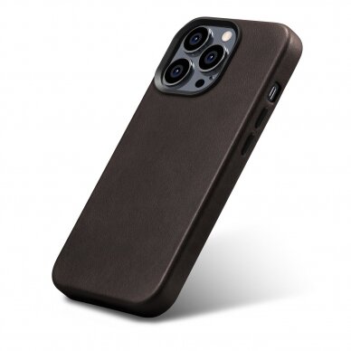 Dėklas iCarer Oil Wax Premium Leather Case iPhone 14 Pro Max (MagSafe) Rudas (WMI14220704-BN) 6