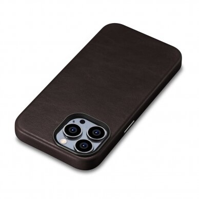 Dėklas iCarer Oil Wax Premium Leather Case iPhone 14 Pro Max (MagSafe) Rudas (WMI14220704-BN) 9