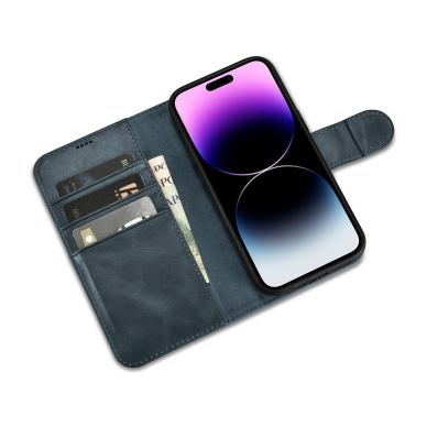 Dėklas iCarer Oil Wax Wallet Case 2in1 Cover iPhone 14 Pro Mėlynas (WMI14220722-BU) 8 Dėklas iCarer Oil Wax Wallet Case 2in1 Cover iPhone 14 Pro Mėlynas (WMI14220722-BU) 8